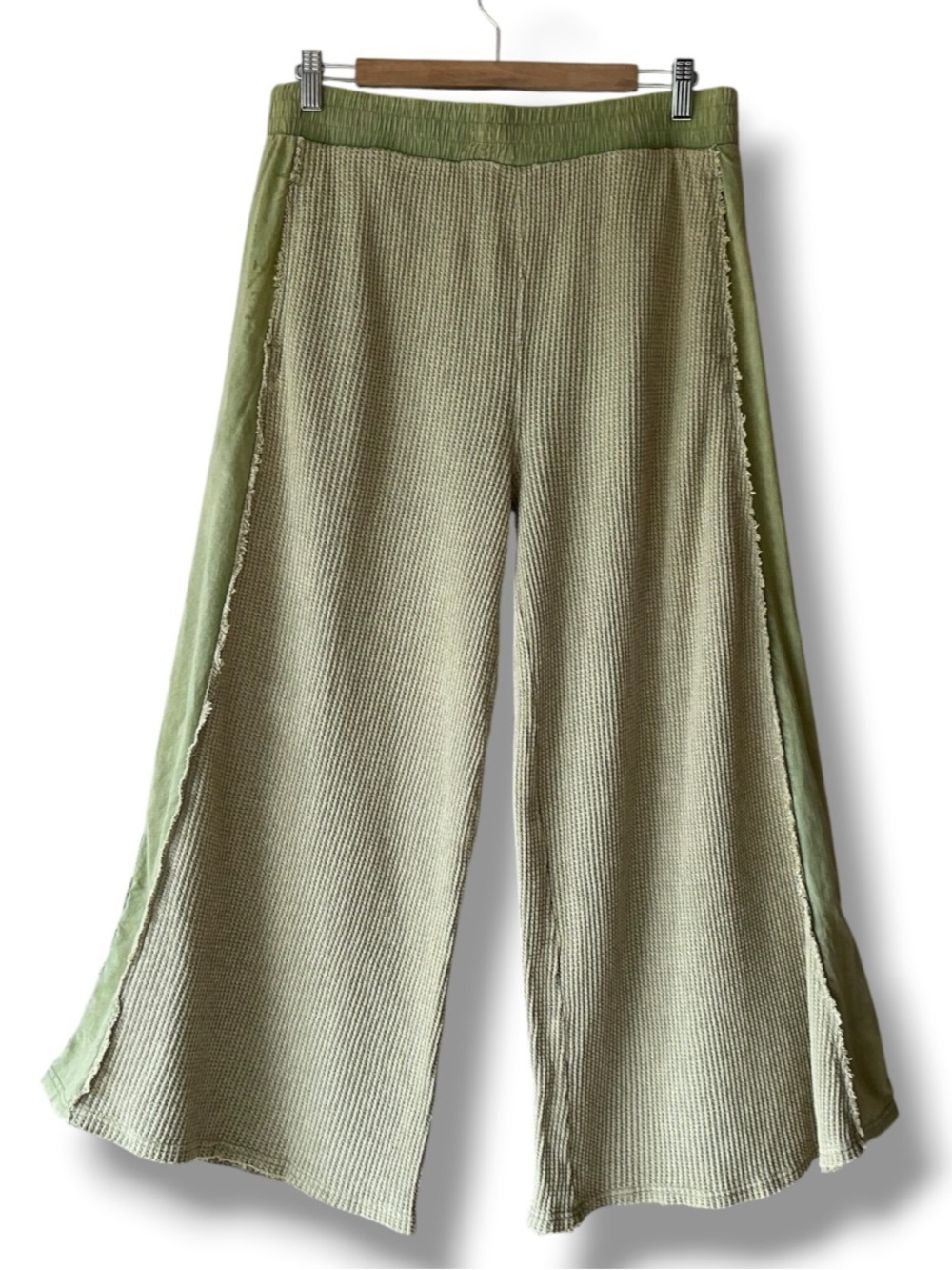Oli & Hali Wide Leg Waffle Knit Pull On Pants Size L